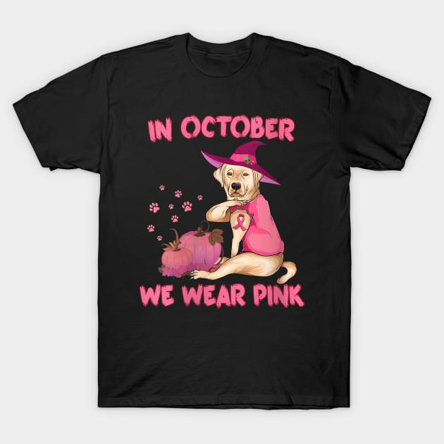 Labrador retriever Dog Breast Cancer T-Shirt by FilerMariette